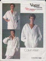 Vogue 1509 Calvin Klein Lagenlook Button Front Shirt Pattern Misses Sz 16 Uncut - £19.72 GBP