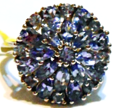 Tanzanite Pear, Marquise  &amp; Round Cocktail Ring, 925 Silver, Size 7, 2.58(Tcw) - £119.22 GBP