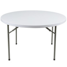 Flash Furniture 48&quot; in Round Granite White Plastic Folding Table Bonus Rebate! - £152.46 GBP