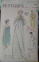Vintage 1949 Pattern 4928 Night Gowns or Lounge Robe 34&quot; Bust - $9.99