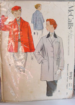 Vintage 1954 Pattern McCall&#39;s 9762 Misses Coat or Jacket 36&quot; bust - $9.99