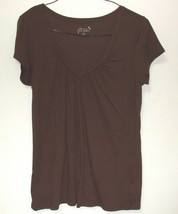 Womens Old Navy Brown Cap Sleeve V Neck Top Size L - $6.95