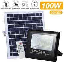 100W Led Solar Floodlight Panel Street Lights Outdoor Waterproof Remote ... - £75.93 GBP