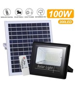 100W Led Solar Floodlight Panel Street Lights Outdoor Waterproof Remote ... - £75.91 GBP