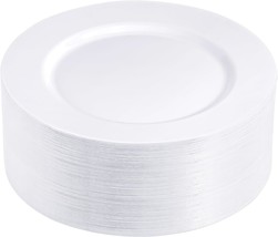 N9R 100Pcs White Plastic Plates, Plastic Disposable Plates 10.25Inch, Premium - £43.14 GBP