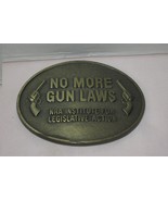 Vintage NRA No More Gun Laws Brass Belt Buckle; By Norman Foundry USA  - $24.26 CAD
