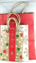 Hallmark Christmas Gift Bags 8 Pack 4 Small 3 Medium 1 Large red snowfla... - £9.82 GBP