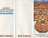 Red Lobster Restaurant Party Platters To Go Menu 1987 - $15.84