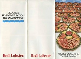 Red Lobster Restaurant Party Platters To Go Menu 1987 - £12.69 GBP