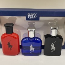POLO By Ralph Lauren 3 Pc Set 1 oz 30 ml Polo Red + Blue + Black - NEW I... - £78.33 GBP