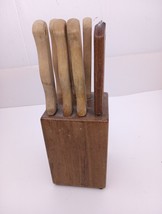 Set 6 Chef&#39;s Collection + 2 Maxam Steak Knives 5” Stainless Steel &amp; Wood... - $14.31