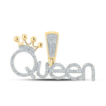 10kt Yellow Gold Mens Round Diamond Queen Charm Pendant 1/3 Cttw - £356.51 GBP