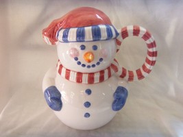 1996 LOTUS  HANDCRAFTED FIGURAL SNOWMAN PITCHER 9.5&quot; TALL - $19.75