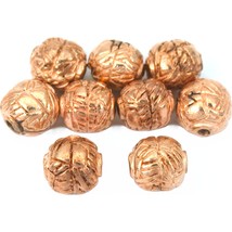 Round Bali Beads Copper Plated Beading 8mm Approx 8Pcs - £6.43 GBP