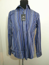 Bugatchi Uomo Men Dress Shirt Size M Blue Classic Fit NWT $149 - £92.24 GBP