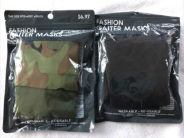 Gaiter Mask 2 Pack Camo/Green and 2 Pack Black/Gray Mask Adult One Size - $1.97