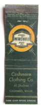 Cashmere Clothing Co. - Cashmere, Washington 20 Strike Matchbook Cover Florsheim - $1.75