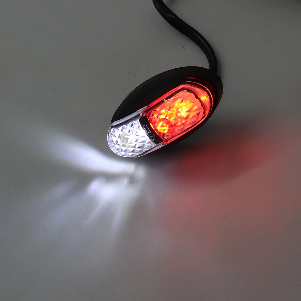 10-30V Truck LED Side Marker Lamp Red+White Dual Color Trailer Clearance Light - £12.57 GBP