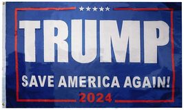 Trump Save America Again! 2024 Blue 3x5 3&#39;x5&#39; Premium Quality Fade Resistant Hea - £5.41 GBP