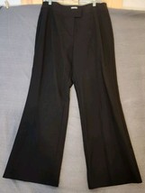 Chicos Pants Womens 2 L Black Flat Front High Rise Flared Stretch Dress ... - $21.73