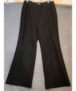 Chicos Pants Womens 2 L Black Flat Front High Rise Flared Stretch Dress ... - $29.78 CAD