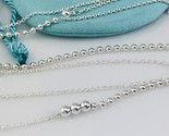 Tiffany &amp; Co Mixed Bead Chain 28&quot; to 32&quot; in Sterling Silver Adjustable N... - £160.21 GBP