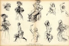 Le Rire - "Croquis Inédits" (Unpublished Sketches) by Jules Chéret Circa 1890 - $349.20