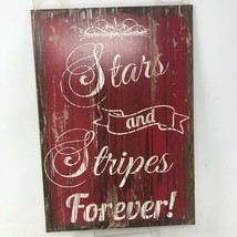 Star And Stripes Forever Sign Print Red Patritotic Gerson - £8.11 GBP