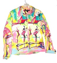 Mirror Image Yellow, Pink &amp; Blue Musical Scene Lightweight Denim Jacket ... - £36.18 GBP