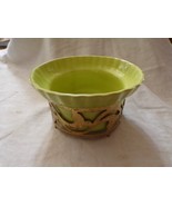 Vintage 1953 Green Planter In Brass Holder Miramar Pottery California U.S.A - $42.76
