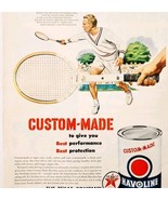 1950 Texaco Havoline Motor Oil Jack Kramer Racket Advertisement Tennis D... - $49.99