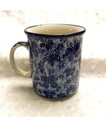Vintage Hand Made Polish Pottery Butterfly Design 12oz Coffee Mug-EXCELLENT - $39.17 CAD