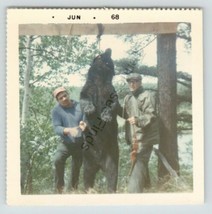 Two Men Standing Next to Black Bear Hunting 1968 60s Photo Picture Archery Bow - £17.89 GBP