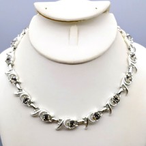 Sarah Coventry Cool Surrender Necklace, Vintage Smokey Crystals in Silver Tone - £20.10 GBP