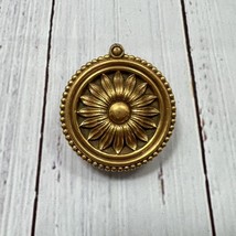 Antique PE GUERIN Peephole Cover Gold Plated Brass Sunflower Hardware Ornate - £127.88 GBP