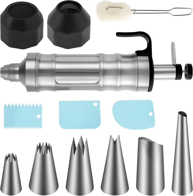 13 Pcs Dessert Decorating Syringe Set with 6 Nozzles 3 Cream Scrapers Complete C Item image 6