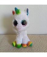 TY Silk Pixy Unicorn TySilk Beanie Boo White Rainbow 7&quot; Large Glitter Eyes - €13,03 EUR