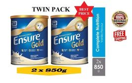 2x Abbott Ensure Gold Complete Nutrition Milk Powder Vanilla Flavor 850g - £117.76 GBP