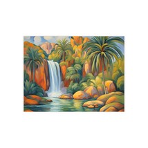 Waterfall Island Landscape Ceramic Tile Backsplash Wall Art 6x8 Inches - $561.45 MXN