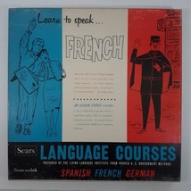 Living Language Course Learn to Speak French Vintage Sears 1955 2 LPs &amp; 2 Books - £25.49 GBP