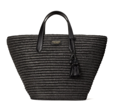 New Kate Spade Cabana Straw Large Tote Black with Dust bag - $161.45
