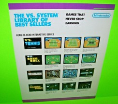 Nintendo VS System Titles 1984 Original NOS Video Arcade Game Promo Sales Flyer  - $32.85