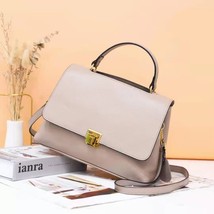 Spring Solid Color Natural Cow Leather Women Handbag Casual OL Business Style La - £78.48 GBP
