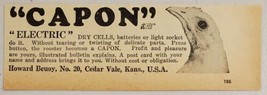 1949 Print Ad Capon Electric Dry Cells, Batteries Howard Beuoy Cedar Vale,KS - $9.75