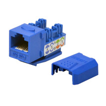 5 pack lot Keystone Jack Cat5e Blue Network Ethernet 110 Punchdown 8P8C - £15.68 GBP