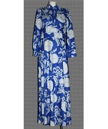 VTG 2-Pc YVES JENNET Royal Blue White Floral Sleeveless Long Dress Jacke... - $108.03 CAD