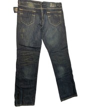 New Fusai Mens Size 42x32 Straight Fit Jeans Distressed Dark Denim SPJ-3 - $21.77