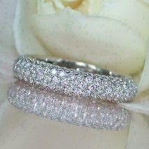 1,40 ct Rundschliff Diamant halbe Ewigkeit Ehering Ring 14 Karat... - £88.38 GBP