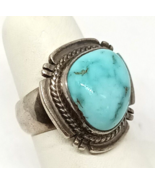 P. Sanchez Native American Signed Turquoise Sterling Silver Ring Size 6,... - £119.75 GBP