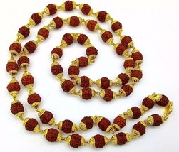 Handmade 22 K 22 Inches Yellow Gold Rudraksha Bead Mala Chain Meditation Chain - £2,965.83 GBP